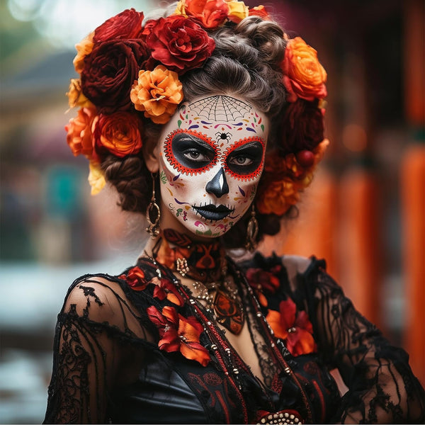 Maquillaje Temporal Catrina Disfraz Halloween Telaraña