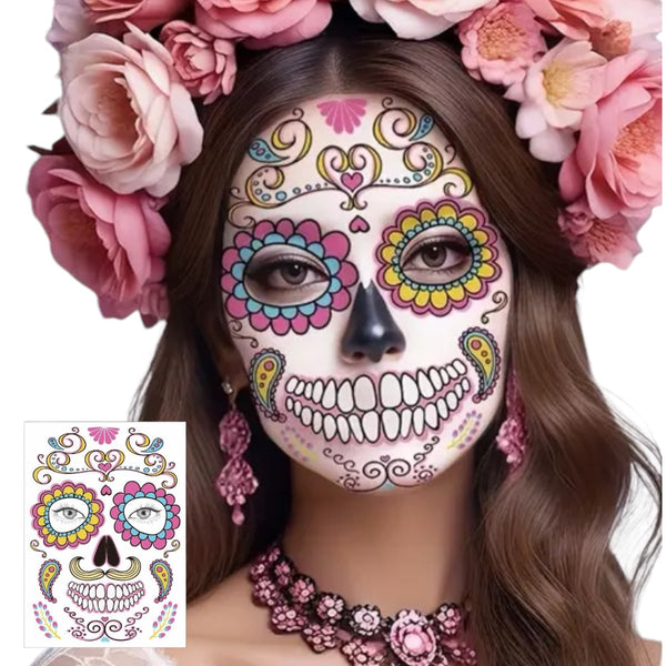 Maquillaje Temporal Disfraz Catrina Mexicana Halloween